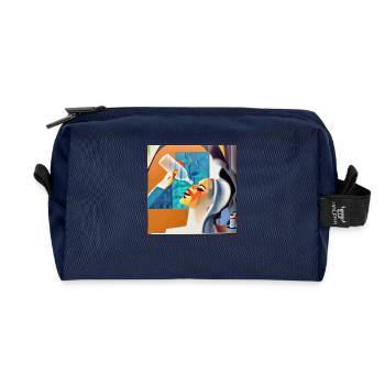 Schon leer? - Recycelte Kulturtasche - Navy - Vorne