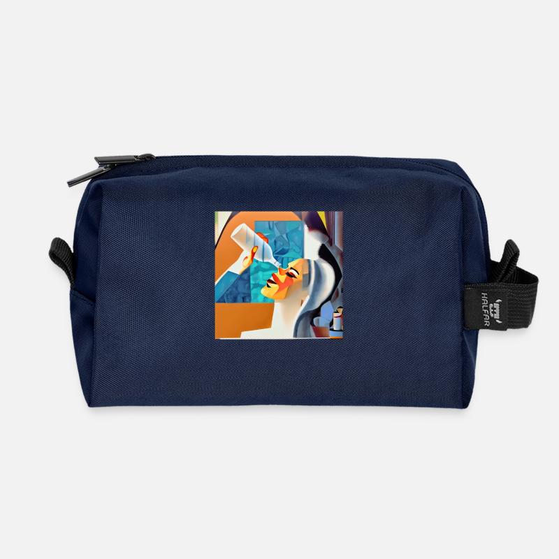 Already empty? - Recycled Toiletry Zip Bag - navy