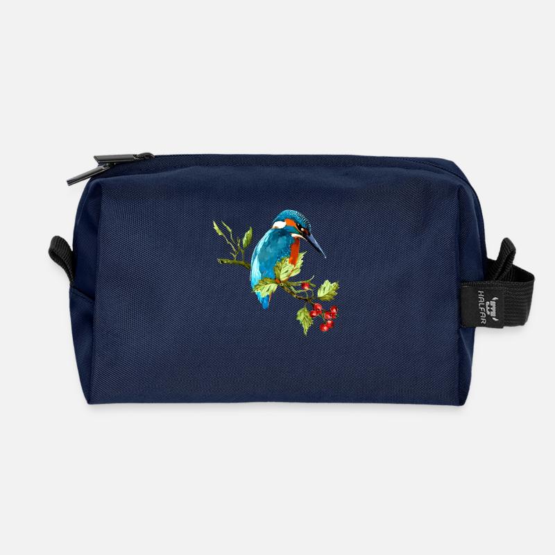 Bunter Vogel - Recycelte Kulturtasche - Navy