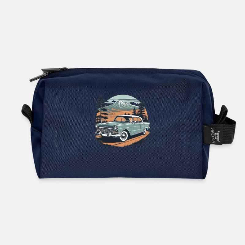 vintage Car 5349 - Recycelte Kulturtasche - Navy