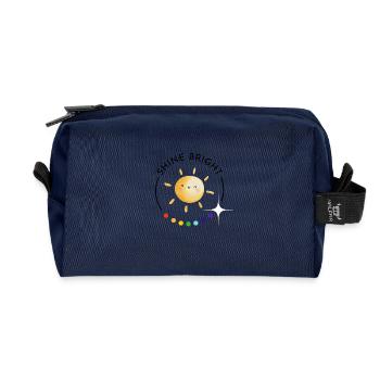shine bright - Regenbogen und Sonne - Recycelte Kulturtasche - Navy - Vorne