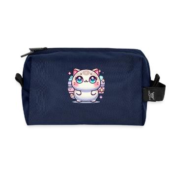 CHAT KAWAII <3 - Trousse de toilette en tissu recyclé - marine - Devant