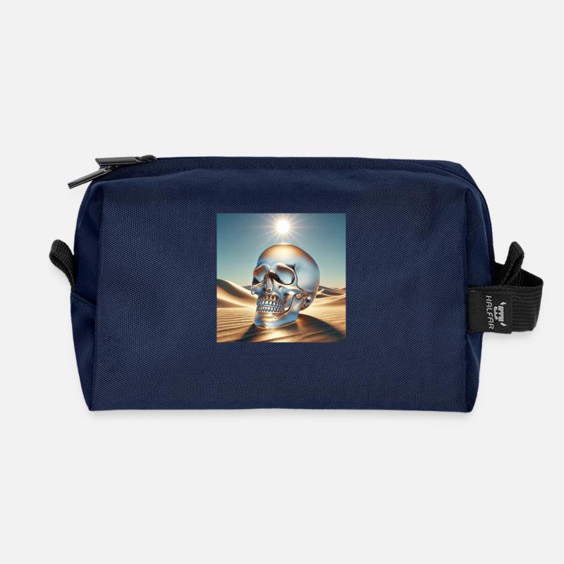 Crystal skull - Recycled Toiletry Zip Bag - navy