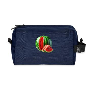 Watermelon - Recycled Toiletry Zip Bag - navy - Front