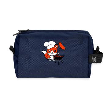 Fox Grills Sausages Grill Master Grilling Cooking - Recycled Toiletry Zip Bag - navy - Front