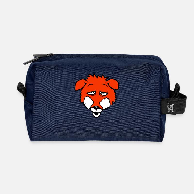 Fuchs Müde Augen Erschöpft Schläfrig Übermüdet Süß - Recycelte Kulturtasche - Navy