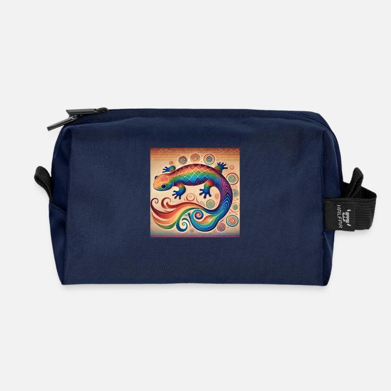 Krafttier Salamander - Recycelte Kulturtasche - Navy
