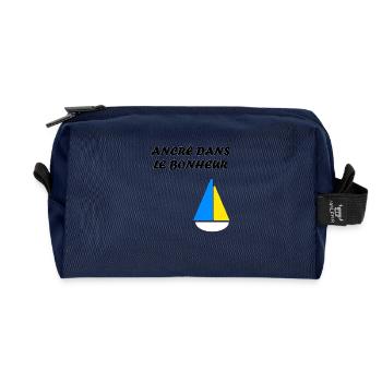 ancré dans le bonheur - Trousse de toilette en tissu recyclé - marine - Devant