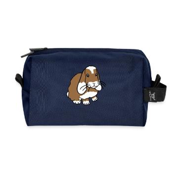 Bunny Rabbit Bunny Rodent Small Animal Cute - Recycled Toiletry Zip Bag - navy - Front