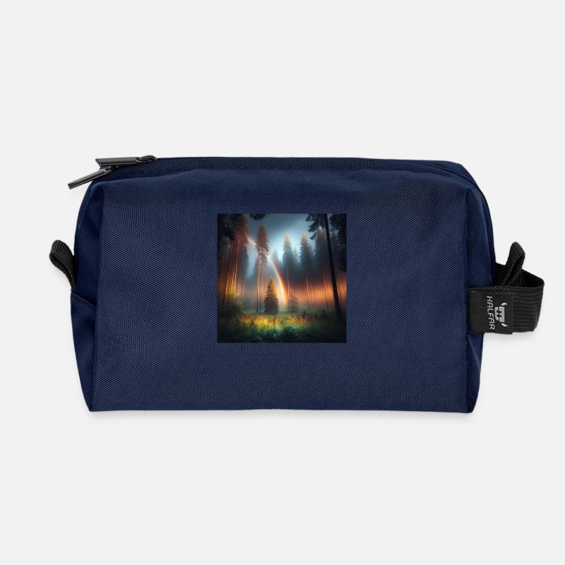 Regenbogen Wald - Recycelte Kulturtasche - Navy