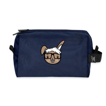 Bunny Nerd Geek Horn-rimmed Glasses Smart Freak Intelligent - Recycled Toiletry Zip Bag - navy - Front