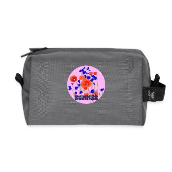 Sommer Mohn - Recycelte Kulturtasche - Anthrazit - Vorne