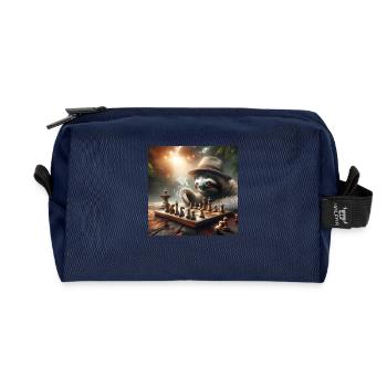 Faultier Wanderer Schach - Recycelte Kulturtasche - Navy - Vorne