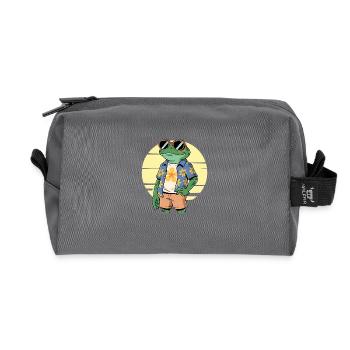 Lustiger Sommerfrosch - Recycelte Kulturtasche - Anthrazit - Vorne