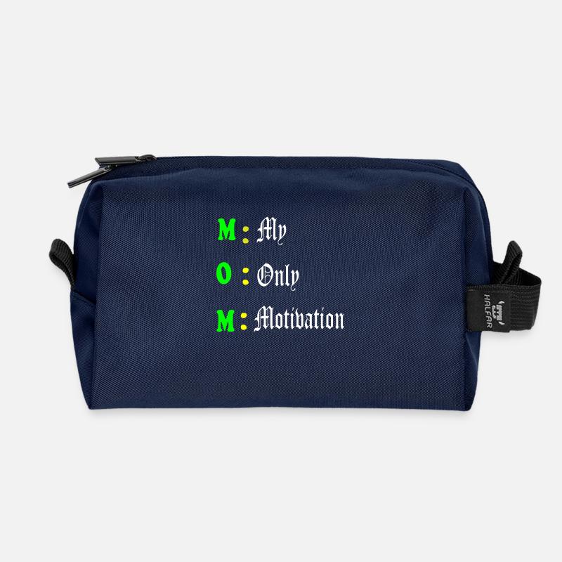 Conception de la motivation de la mère - Trousse de toilette en tissu recyclé - marine