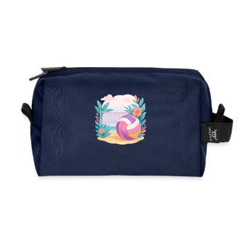 Sunset Spike – Beach Vibes Only - Recycled Toiletry Zip Bag - navy - Front
