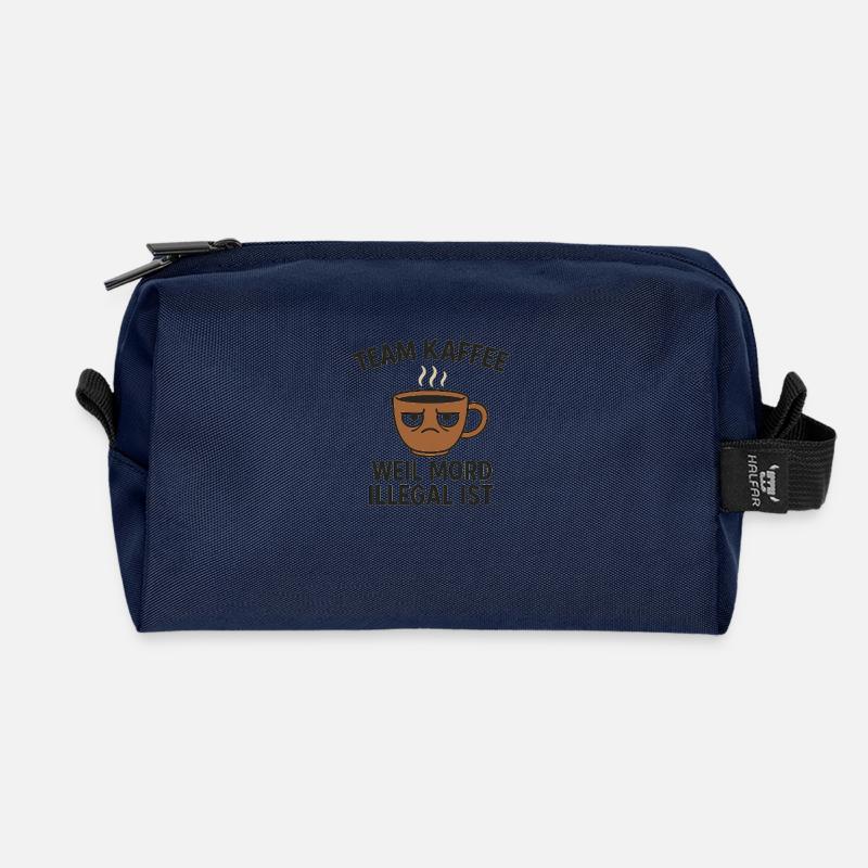 TEAM KAFFE-WEIL MORD ILLEGAL IST - Recycelte Kulturtasche - Navy