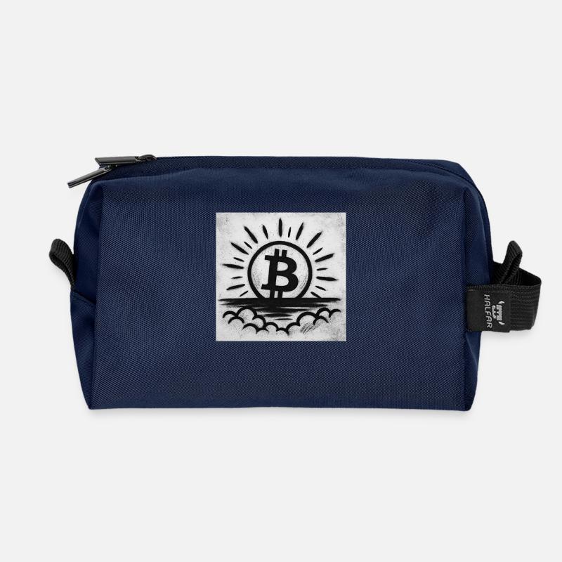 Sun goes up with Bitcoin - Recycelte Kulturtasche - Navy