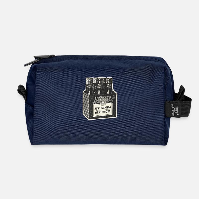 My Kinda Six Pack - Recycled Toiletry Zip Bag - navy
