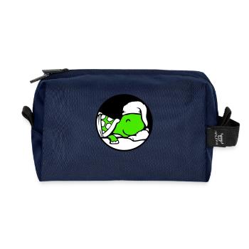 tortue dort lit fatigué somnolence tête rêvant - Trousse de toilette en tissu recyclé - marine - Devant