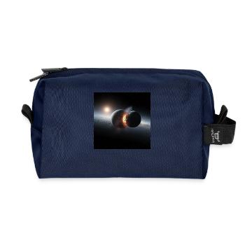 Cosmic Eclipse Design - Recycled Toiletry Zip Bag - navy - Front