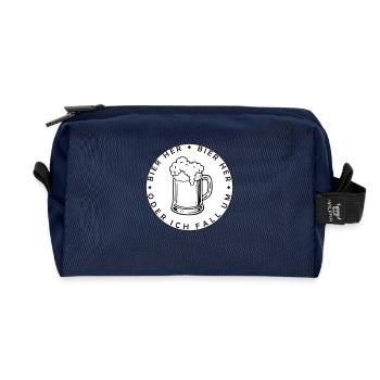 Bienen hier - Oder ich fall um! - Recycelte Kulturtasche - Navy - Vorne