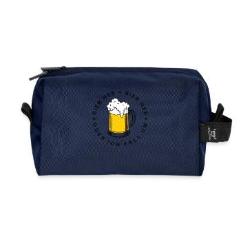 Bienen hier - Oder ich fall um! - Recycelte Kulturtasche - Navy - Vorne