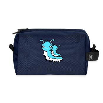 2 Raupe Familie Mama Papa Kind Baby Vater Mutter - Recycelte Kulturtasche - Navy - Vorne