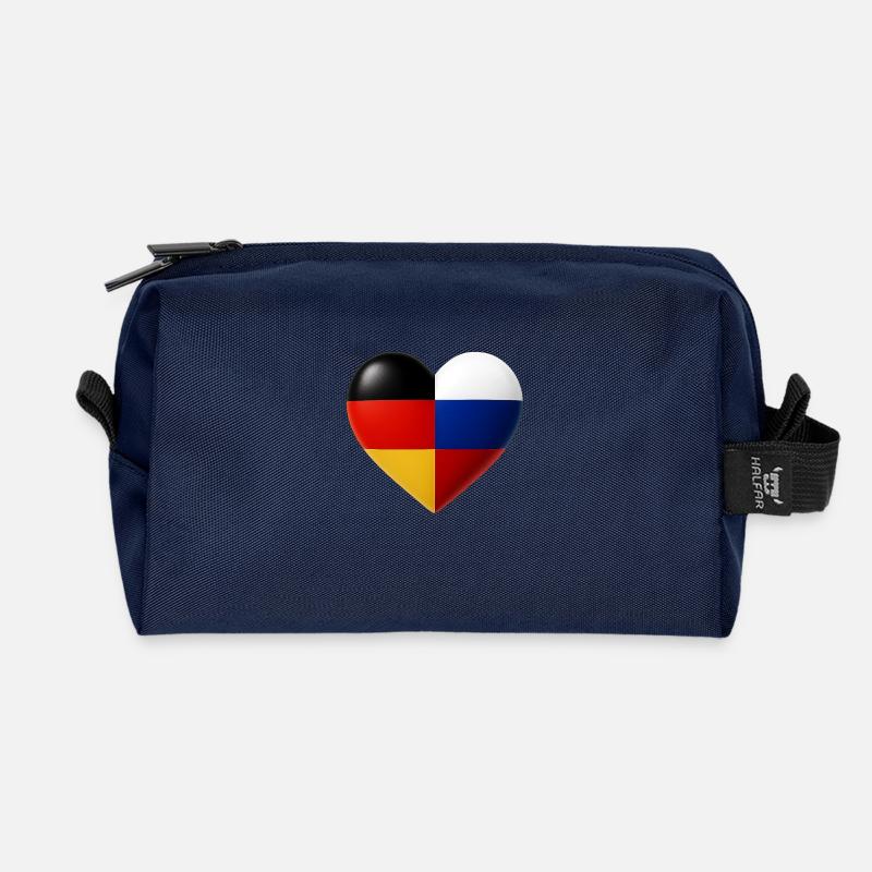 Russlanddeutsches Herz - Recycelte Kulturtasche - Navy