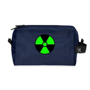 Radiation Symbol - Recycled Toiletry Zip Bag - navy - Front