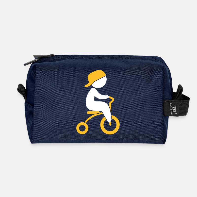 Junge, der sein Dreiräder reitet - Recycelte Kulturtasche - Navy