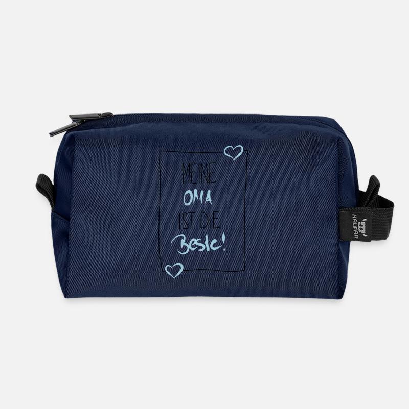 Meine Oma ist die Beste - Recycelte Kulturtasche - Navy