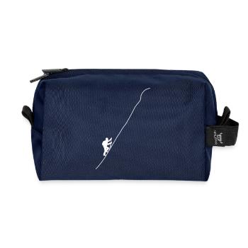 Bergwanderer an steilem Hang - Recycelte Kulturtasche - Navy - Vorne