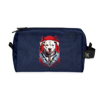 Race de chien Pitbulls - Trousse de toilette en tissu recyclé - marine - Devant