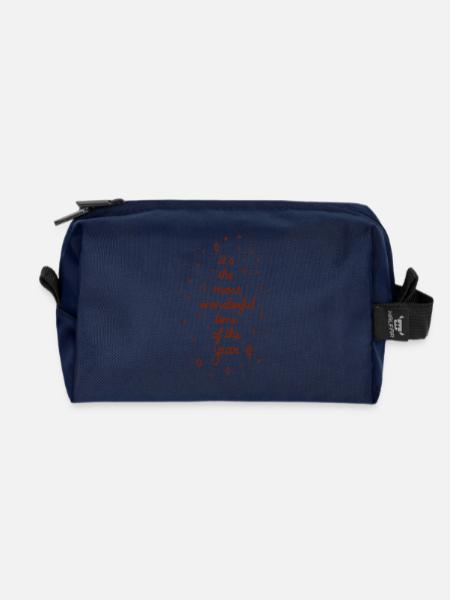 Holiday Season - Recycled Toiletry Zip Bag - navy