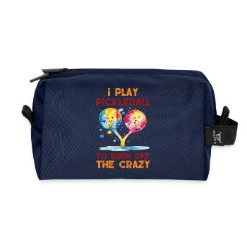 La vie est belle. Le pickleball l’améliore - Trousse de toilette en tissu recyclé - marine - Devant