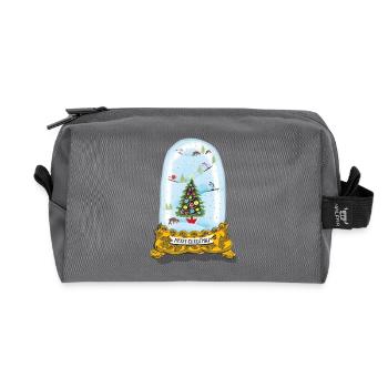 Christmas Snow Globe - Recycled Toiletry Zip Bag - anthracite - Front