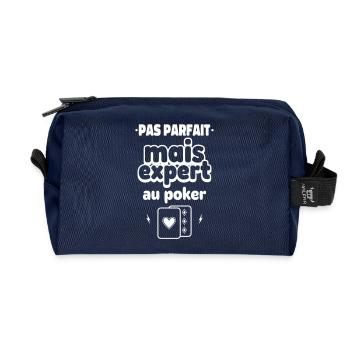 expert en poker - Trousse de toilette en tissu recyclé - marine - Devant