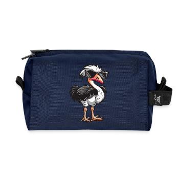 Strauß Vogel - Recycelte Kulturtasche - Navy - Vorne