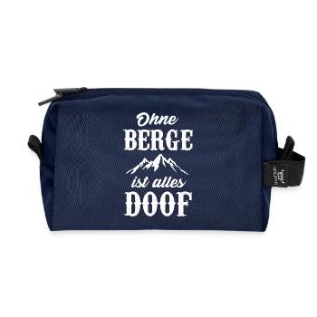 Berg Bergsteigen Bergsport Wandern Wanderung Berge - Recycelte Kulturtasche - Navy - Vorne