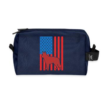 Schäferhund US Flagge - Recycelte Kulturtasche - Navy - Vorne
