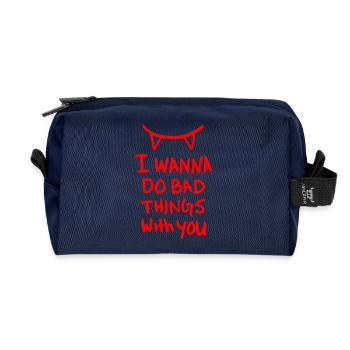 Bad Things – Flirt, Love & Sexy Pick-up - Recycled Toiletry Zip Bag - navy - Front
