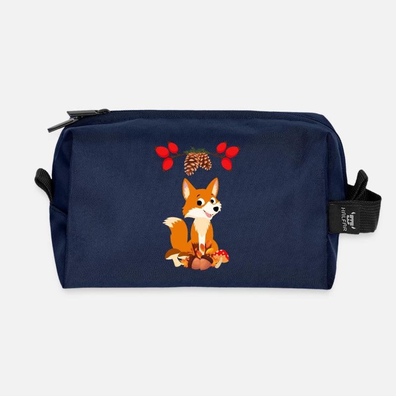 Fuchs  - Recycelte Kulturtasche - Navy