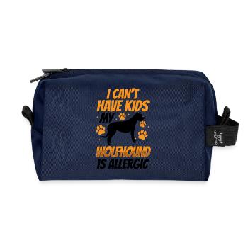 Irischer Wolfshund ist allergisch - Recycelte Kulturtasche - Navy - Vorne