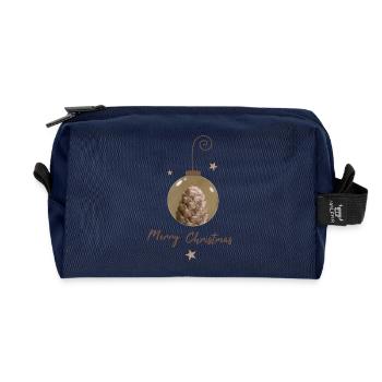 Bal de Noël avec décoration de Noël en cône - Trousse de toilette en tissu recyclé - marine - Devant
