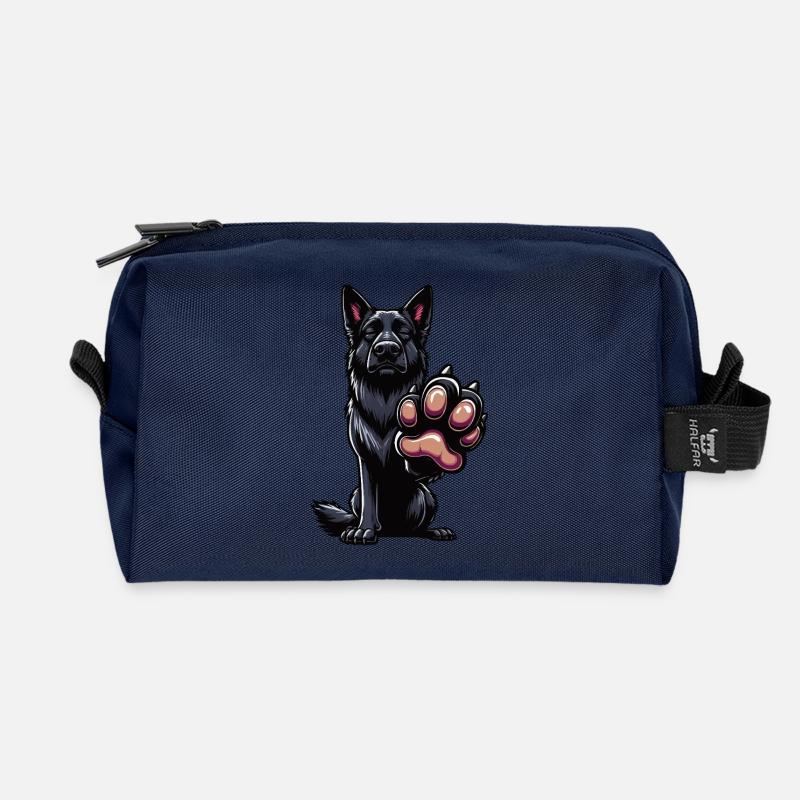 Schwarzer Schäferhund Schäferhundbesitzer  - Recycelte Kulturtasche - Navy