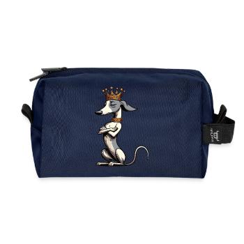 Whippet Greyhound Whippets Greyhound Owner - Recycled Toiletry Zip Bag - navy - Front