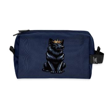 Schwarzer Schäferhund Schäferhundbesitzer  - Recycelte Kulturtasche - Navy - Vorne