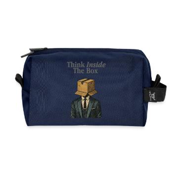 Think Inside The Box Büro Humor - Recycelte Kulturtasche - Navy - Vorne
