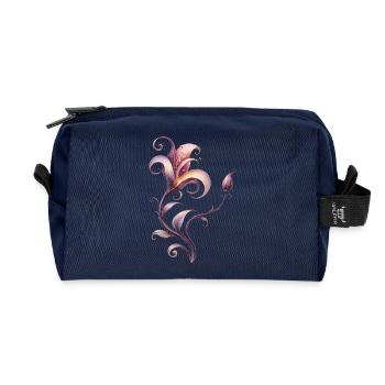 Fantasy Flower Elegant Ornament - Recycled Toiletry Zip Bag - navy - Front
